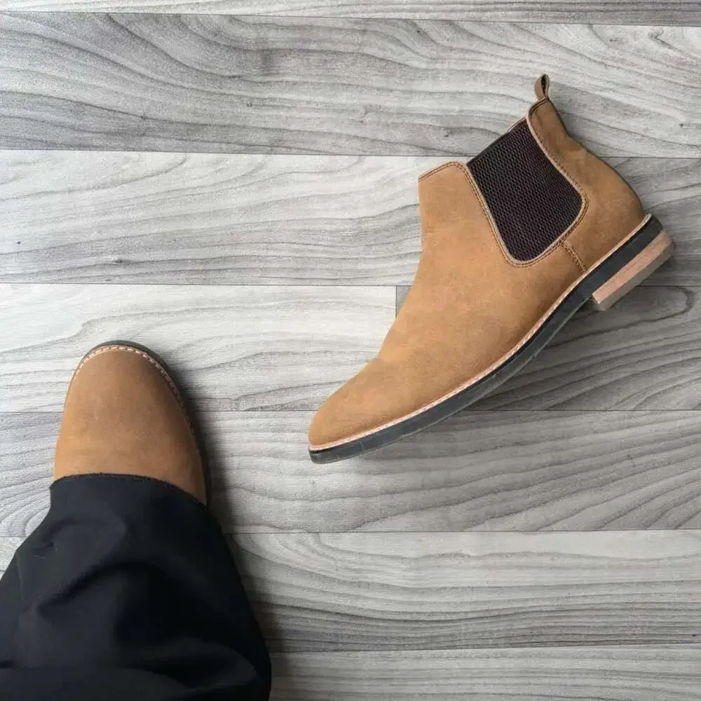 Vintage Chelsea Boots Tan Suede Men's Size 10